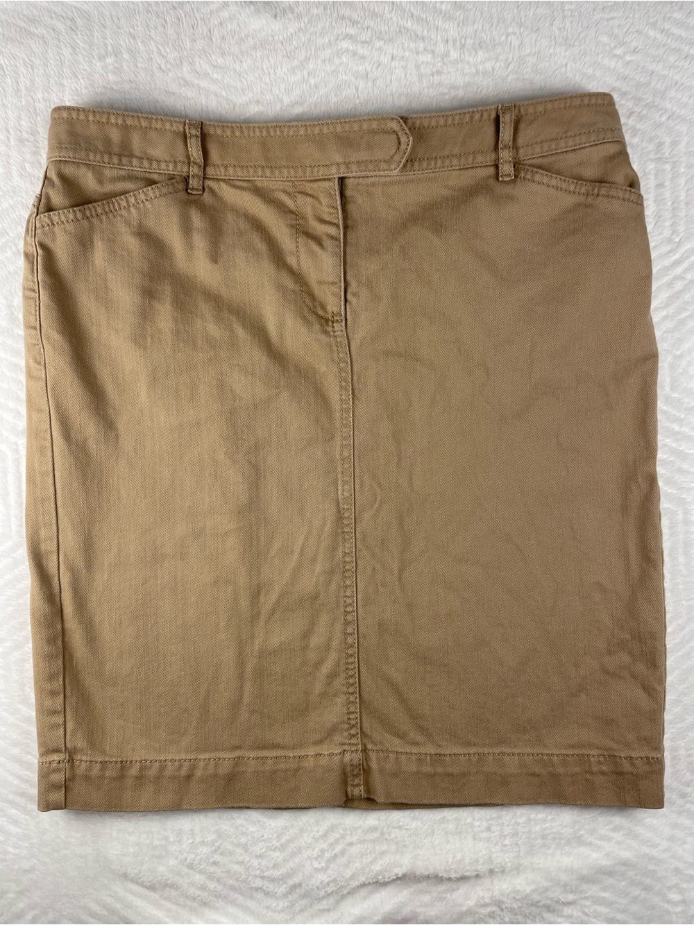 Ann Taylor Classic Tan Cotton Blend Pencil Skirt